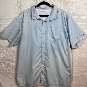 Columbia PFG Omni-Shade Gray Casual Button Down Shirt Lightweight XXL